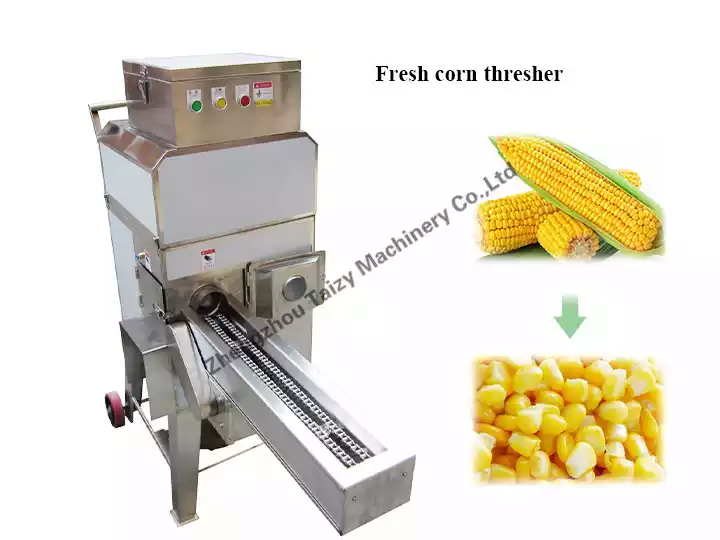 Fresh corn thresher