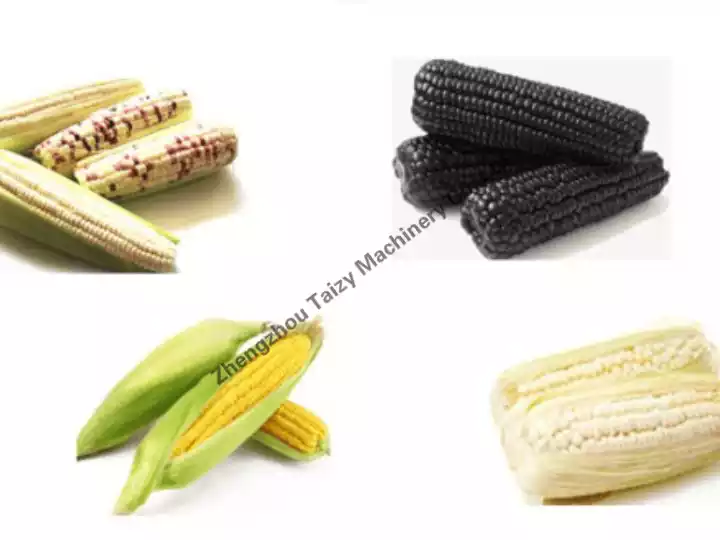 Materias primas para trilladora de maíz fresco.